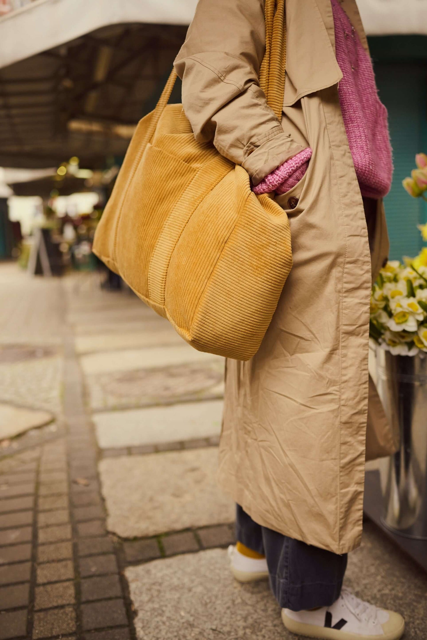 Sztruksowa Torba Mom Bag - Deep Yellow