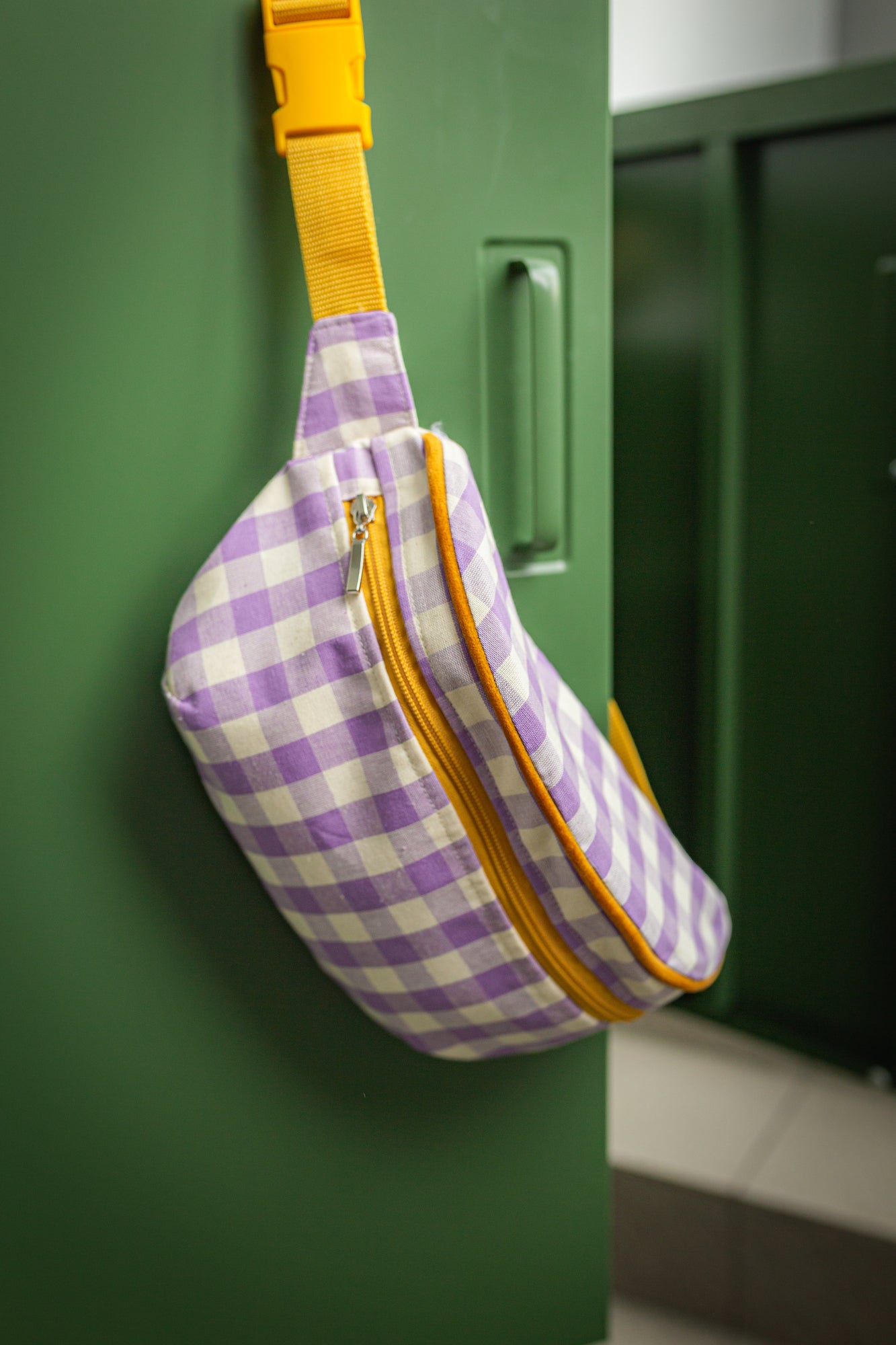 Saszetka Nerka City | Gingham | Lilac