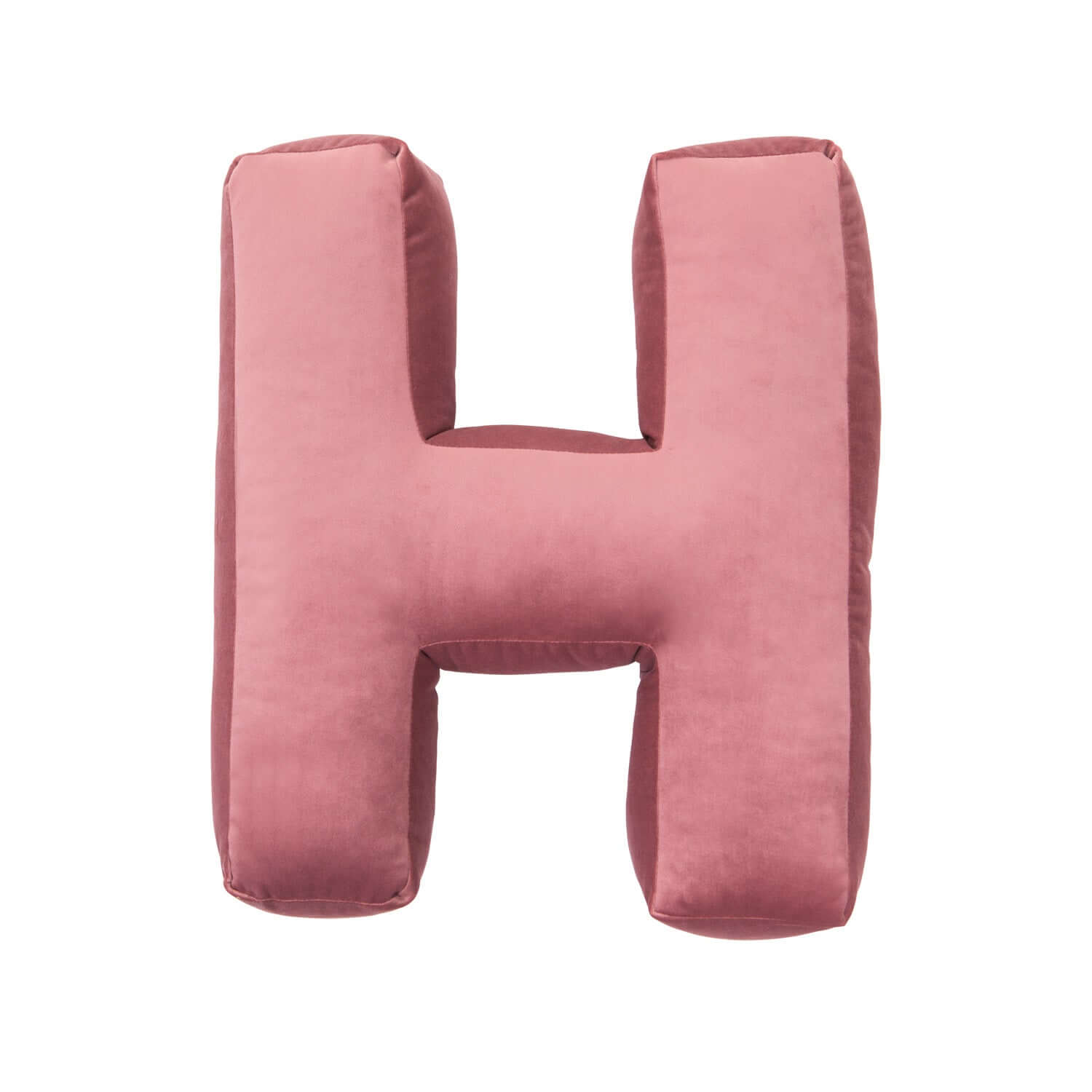 Poduszka literka welurowa H różowa od Bettys Home