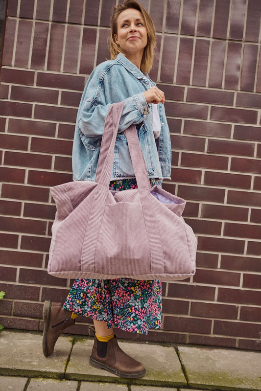 Sztruksowa Torba Mom Bag Lavender | Sztruksowa torba na ramię