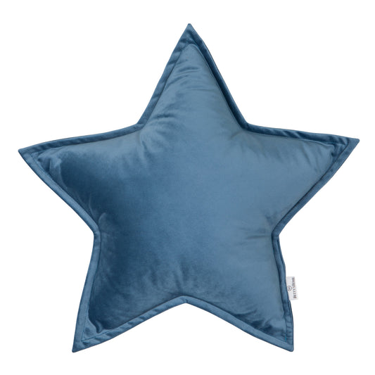 duża poduszka gwiazdka niebieska od Bettys Home skandynawska dekoracja kanapy w salonie i dekoracja pokoju dziecka 