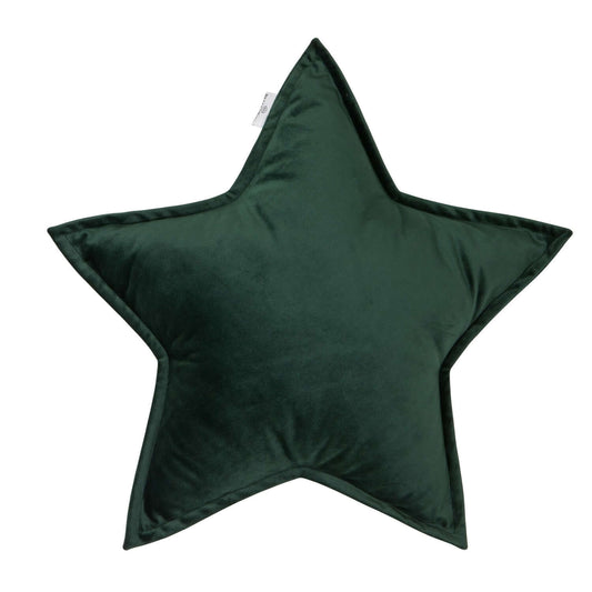 Poduszka gwiazdka welurowa zielona | Poduszka w kształcie gwiazdy
