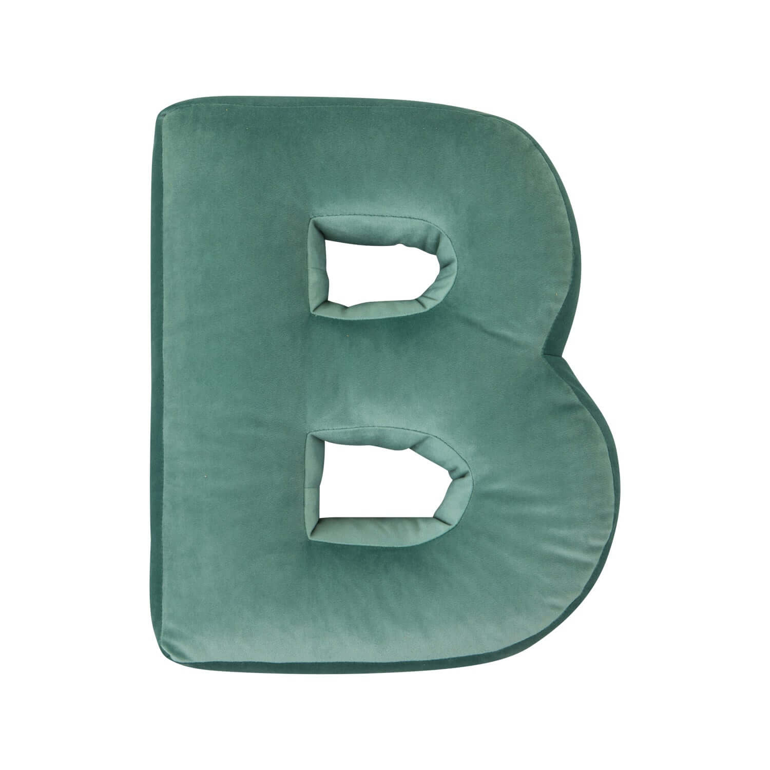 Poduszka literka welurowa B w kolorze miętowym od bettys home przód
