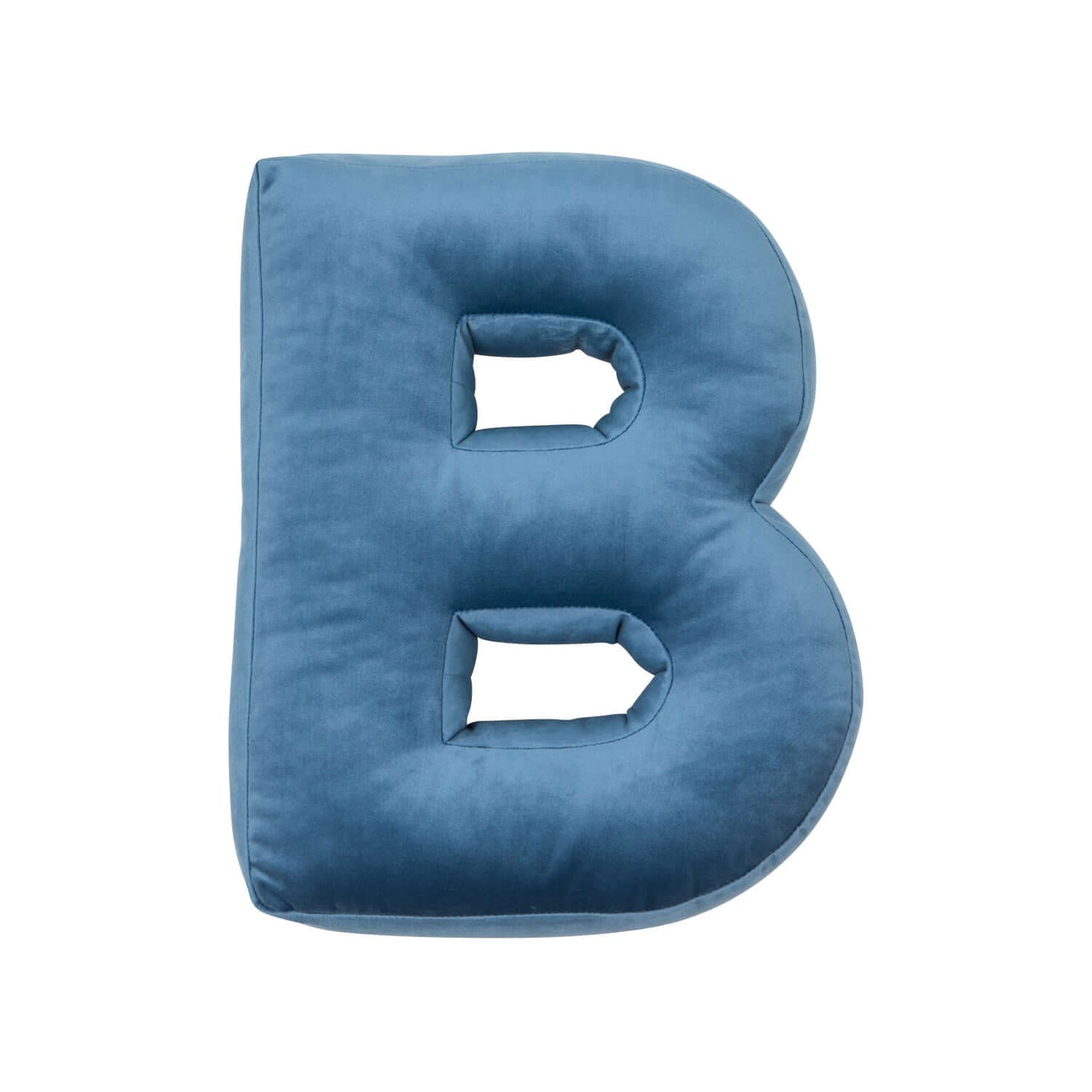 Poduszka literka welurowa B w kolorze niebieskim od bettys home przód