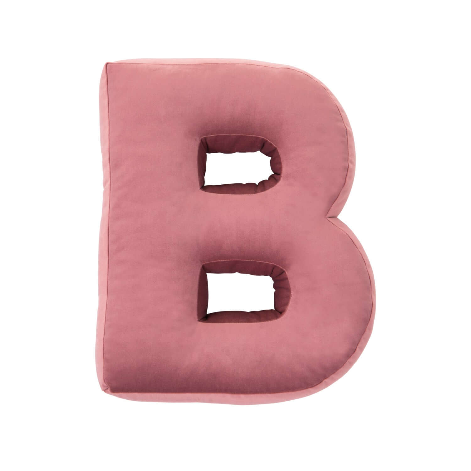 Poduszka literka welurowa B w kolorze różowym od bettys home przód