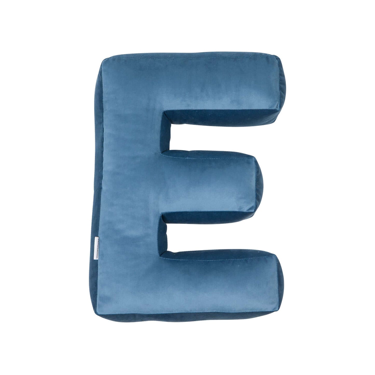 Poduszka literka welurowa E niebieska od Bettys Home przód 