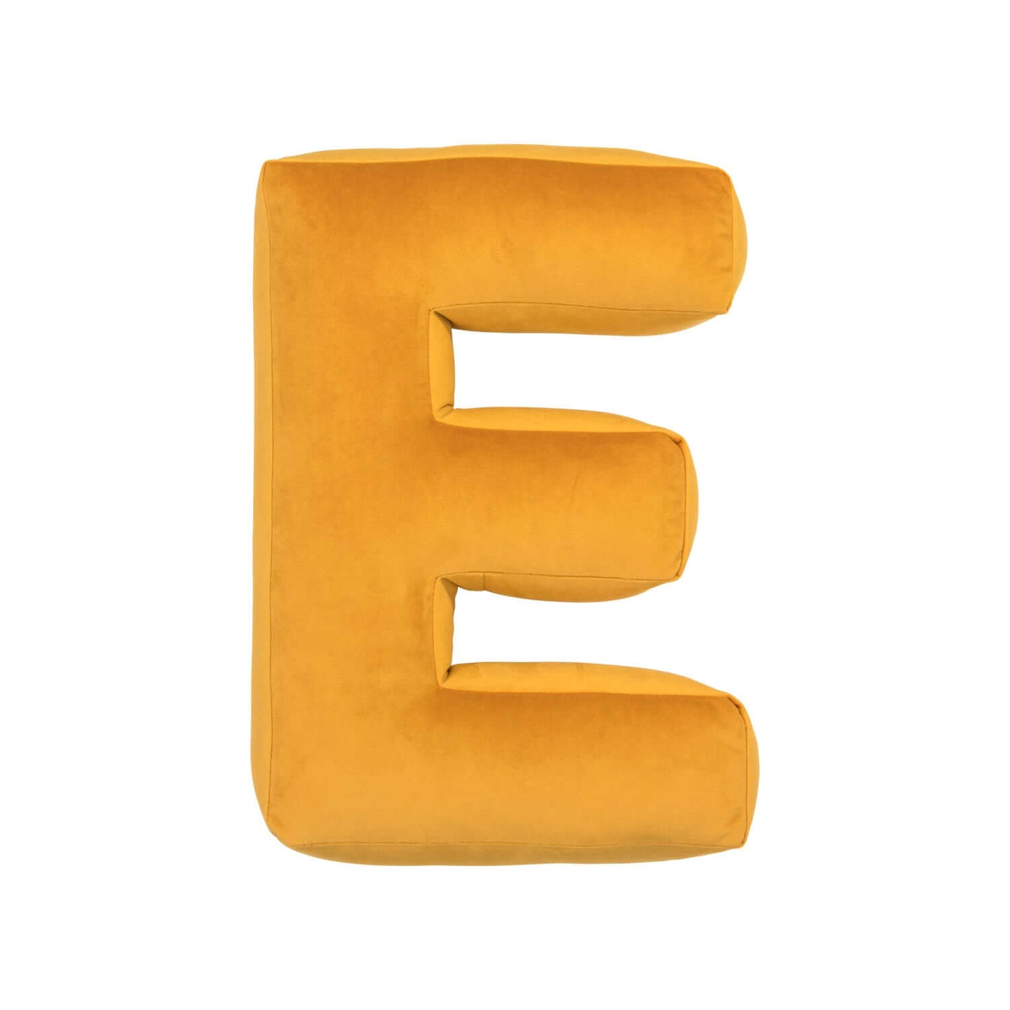 Poduszka literka welurowa E żółta od Bettys Home przód 