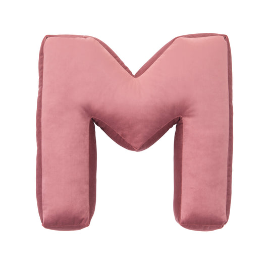 Poduszka literka welurowa M różowa od Bettys Home 