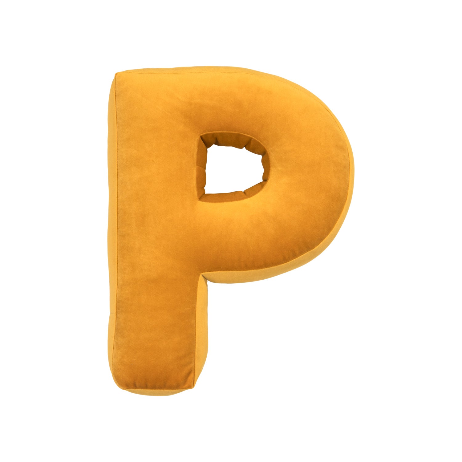Poduszka literka welurowa P żółta od Bettys Home