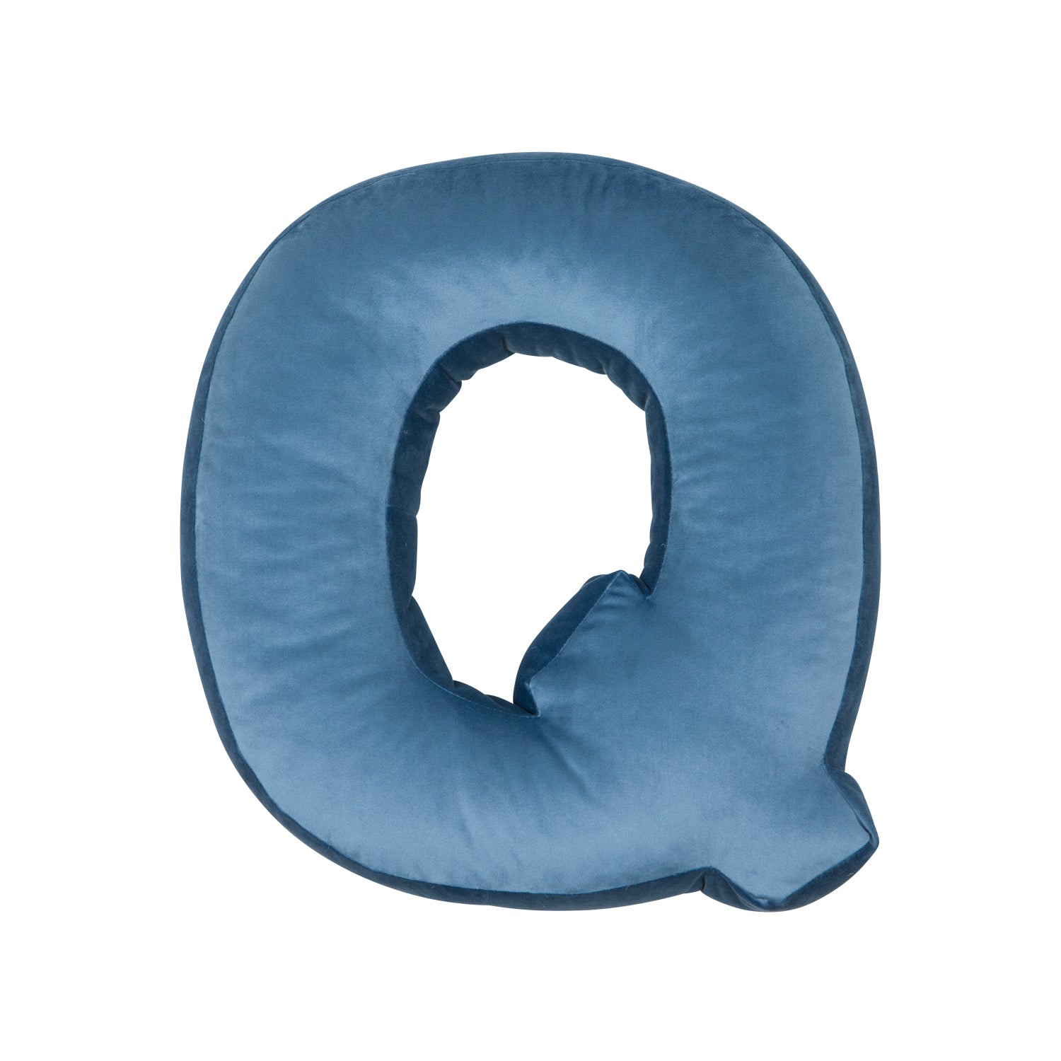 Poduszka literka welurowa Q niebieska od Bettys Home