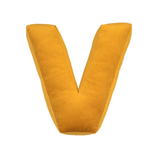 Poduszka literka welurowa V żółta od Bettys Home