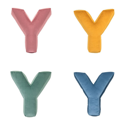 Poduszki literki welurowe Y od Bettys Home cztery kolory