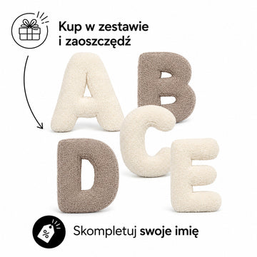 Zestaw 5 Liter Boucle | Poduszki w kształcie liter