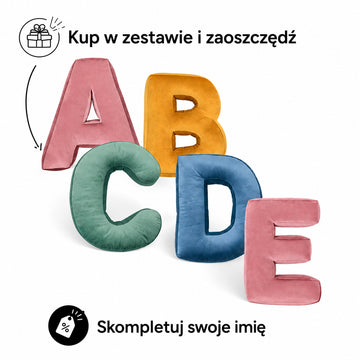 Poduszki Literki welurowe od Bettys home na białym tle 8