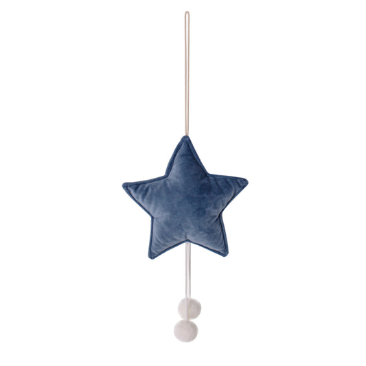 Welurowa zawieszka w kształcie gwiazdy niebieska